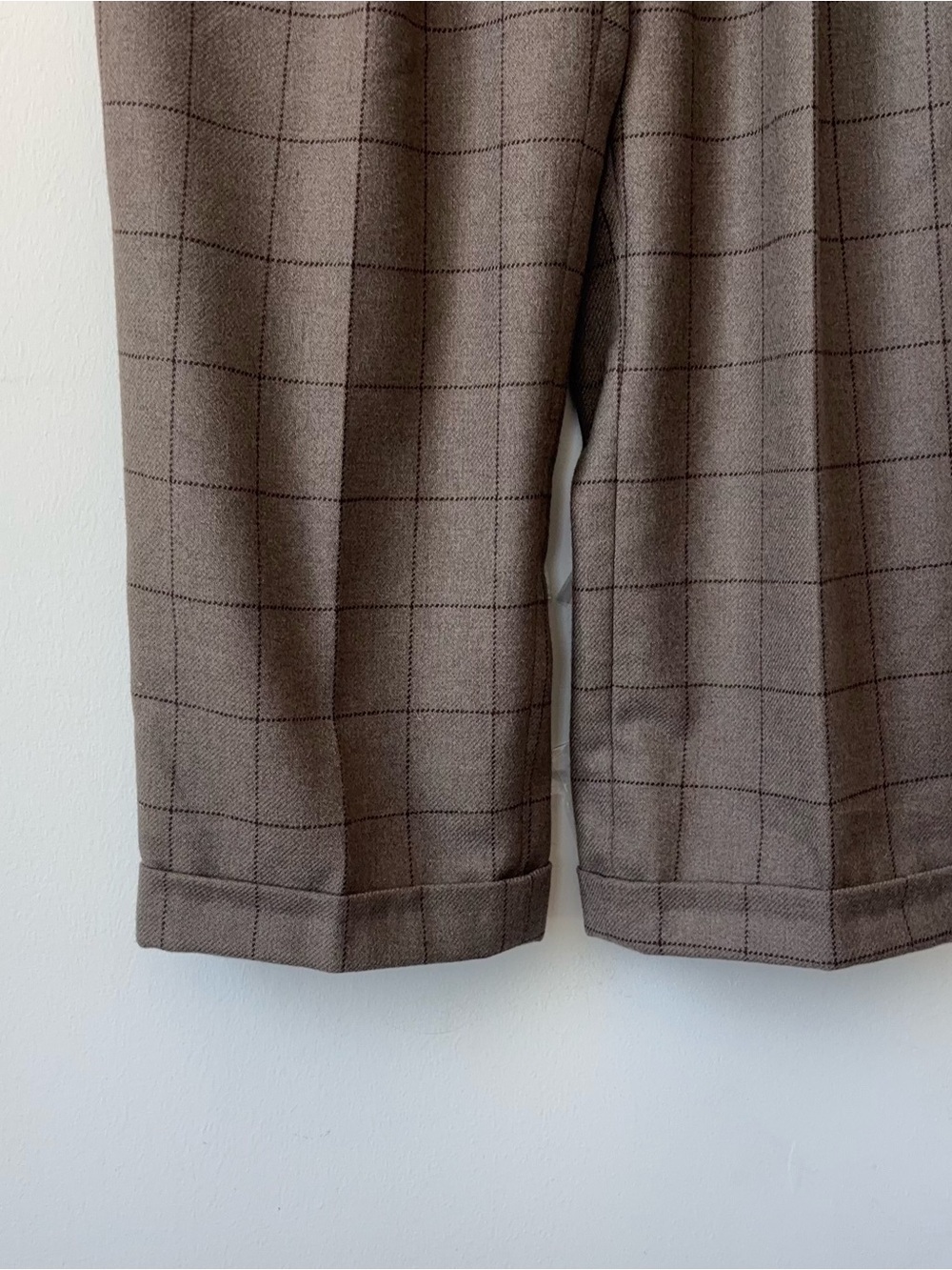 Vintage Ralph Lauren 100% Wool High Waisted Belted Pants Size 6 Plaid MiUSA 80s - Picture 5 of 16